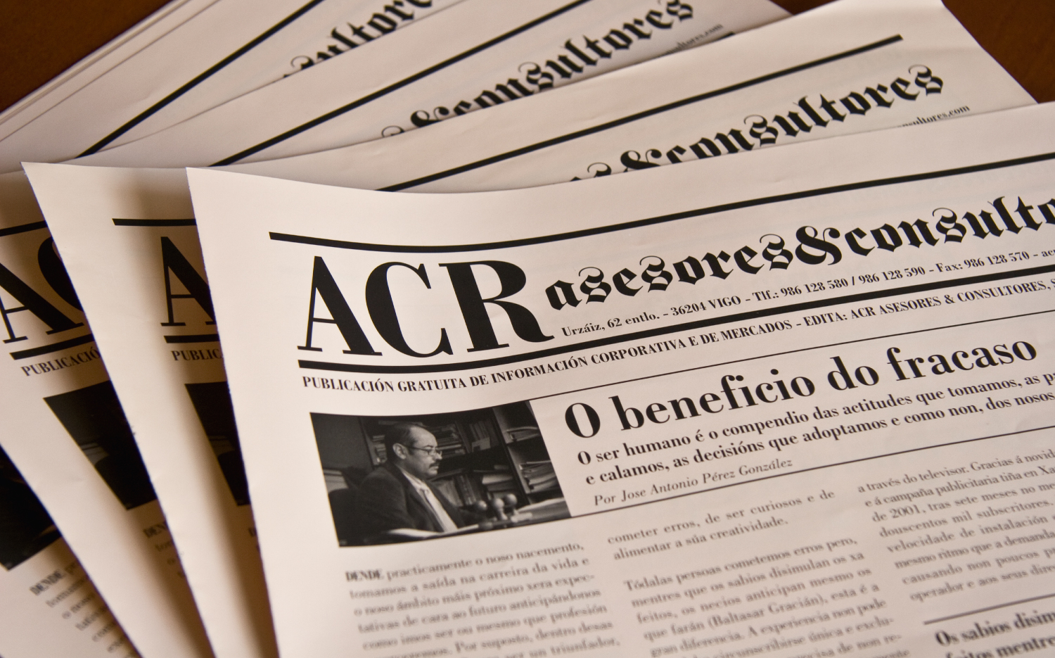 Diseño de publicación financiera de ACR Asesores